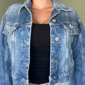 ALL SAINTS Denim cropped jacket